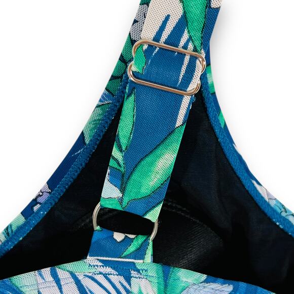 Fit 4 U Tankini Swim Top Handkerchief Hem Resort Beachcore Blue 16 - Picture 6 of 8